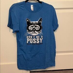 Vail Colorado Cat Graphic Tee - Blue